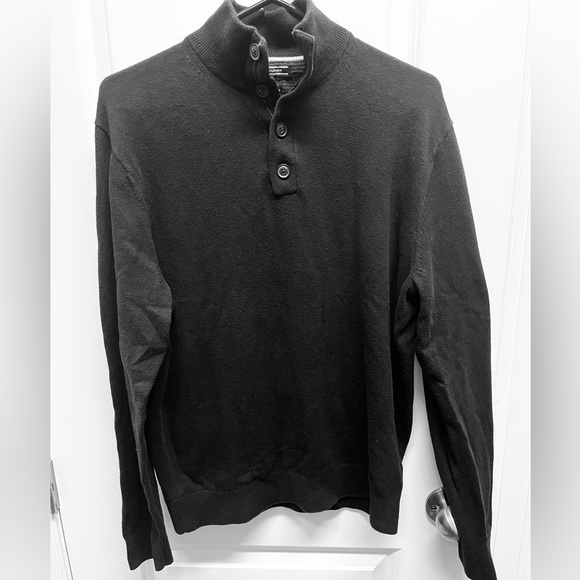 Tommy Hilfiger Other - Tommy Hilfiger Men's Black Pima cotton blend collared sweater size L